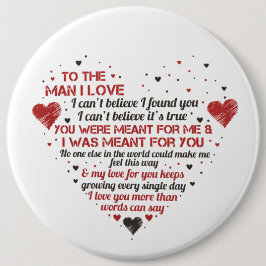 romantische man liefde woord kunst Valentijn Holid Ronde Button 6,0 Cm