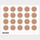 Romantische mandala ronde sticker (Vel)
