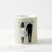 Romantische Manga Koppel Hand in Hand Mok