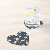 Romantische marine blauw wit bloemenbruiloft kartonnen onderzetters (Insitu)