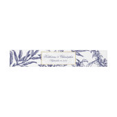 Romantische  marine Blue Gold Botanical Weddenscha Uitnodigingen Wikkel (Vlak)