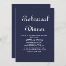 Romantische marine Calligraphy Rehearsal Dinner