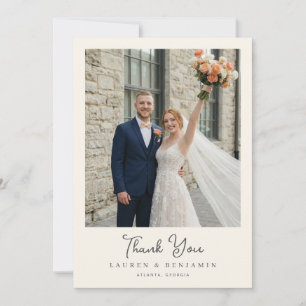 Romantische Marine Elegante Foto Bedankkaart