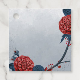 Romantische marine en Bourgondische bloemen gunst  Bedankjes Labels