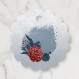 Romantische marine en Bourgondische bloemen gunst  Bedankjes Labels