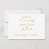 Romantische marine en goudLijst RSVP Kaartje (Achterkant)