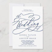 Romantische marinekalligrafie in één bruiloft kaart (Voorkant)