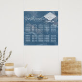 Romantische marmer blauw-marmer geometrische kalli poster (Keuken)