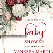 Romantische Marsala Bloemen Hartvormig Lettertype Kaart