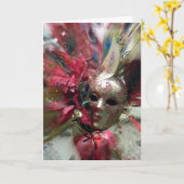 Romantische Maskerade Wenskaart Kaart (Gele Bloem)