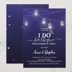 Romantische Mason Jar Light Ik doe BBQ Verlovingsf Kaart