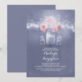 Romantische Mason Jar Rustic Lights vrijgezellenfe Kaart (Voorkant / Achterkant)