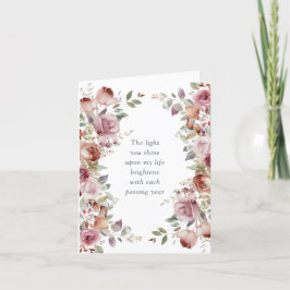 Romantische Mauve Bloemen Valentijnsdag Feestdagen Kaart