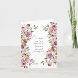 Romantische Mauve Floral Valentijnsdag Feestdagen Kaart