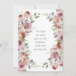 Romantische Mauve Floral Valentijnsdag Feestdagenkaart