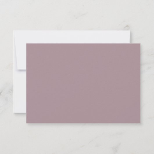Romantische Mauve Leaf Minimal Wedding Bedankkaart (Achterkant)