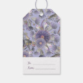 Romantische Mauve Wattle & Eucalyptus Cadeaulabel (Achterkant)