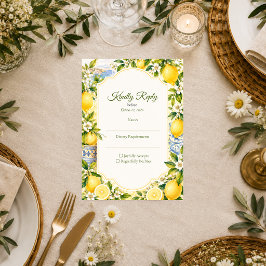 Romantische Mediterrane Bruiloft RSVP Kaartje