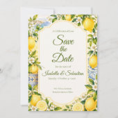 Romantische mediterrane bruiloft save the date (Voorkant)