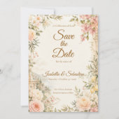 Romantische Mediterrane Bruiloft Save The Date (Voorkant)