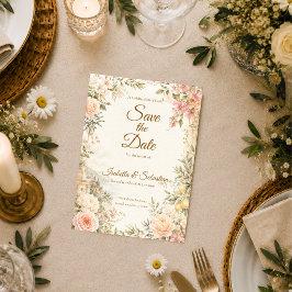 Romantische Mediterrane Bruiloft Save The Date