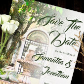 Romantische mediterrane tuin elegantie save the date