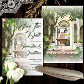 Romantische mediterrane tuin elegantie save the date