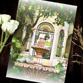 Romantische mediterrane tuin elegantie save the date