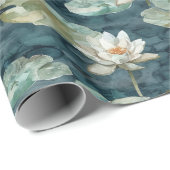 Romantische meer waterlelie bloem bruidsdouche cadeaupapier (Rol Hoek)