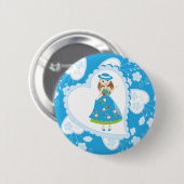 Romantische meisjesfeestje ronde button 5,7 cm (Voorkant /achterkant)
