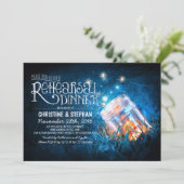 Romantische metselaar pot & vuurvliegjes repetitie kaart (Staand voorkant)