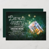 Romantische metselaar pot vuurvliegjes verjaardags kaart (Voorkant / Achterkant)