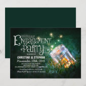 Romantische metselaar pot & vuurvliegjes verloving kaart (Voorkant / Achterkant)