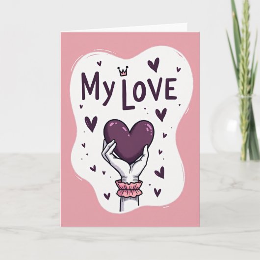 Romantische Mijn Liefde Hart Kaart (Voorkant)