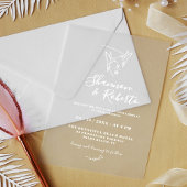 Romantische minimale botanische monogram bruiloft acryl uitnodigingen