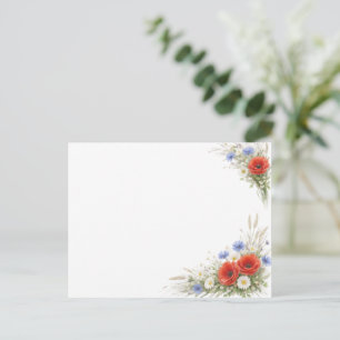 Romantische Minimalistische Bloem Place Card Feestdagenkaart