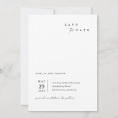 Romantische minimalistische foto bruiloft Bewaar d Kaart (Achterkant)