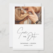 Romantische minimalistische foto Sla de datum op Kaart (Voorkant)