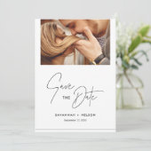 Romantische minimalistische foto Sla de datum op Kaart (Staand voorkant)