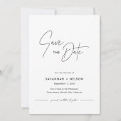 Romantische minimalistische foto Sla de datum op Kaart (Achterkant)