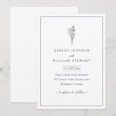 Romantische minimalistische grens marine blauwe br kaart (Voorkant / Achterkant)