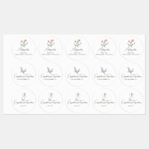 Romantische Minimalistische Hand in Hand Lijn Kuns Labels