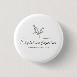 Romantische minimalistische lavendelbloemen gunste ronde button 3,2 cm