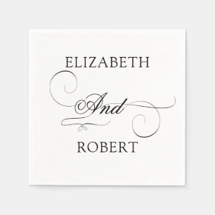 Romantische minimalistische luxe monogram bruiloft servet