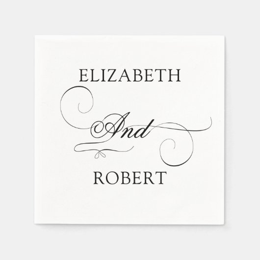 Romantische minimalistische luxe monogram bruiloft servet (Voorkant)