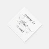 Romantische minimalistische luxe monogram bruiloft servet (Hoek)