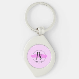Romantische Minimalistische Roze Penseelstreek Sle Sleutelhanger