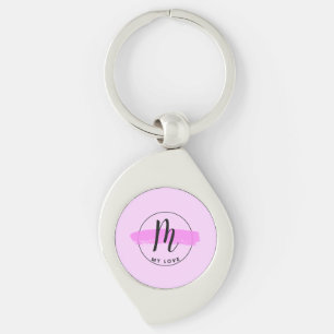 Romantische Minimalistische Roze Penseelstreek Sle Sleutelhanger