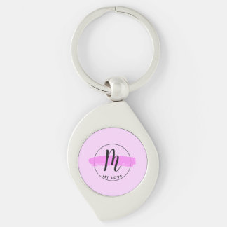 Romantische Minimalistische Roze Penseelstreek Sle Sleutelhanger