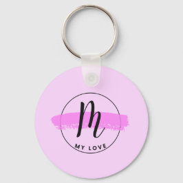 Romantische Minimalistische Roze Penseelstreek Sle Sleutelhanger